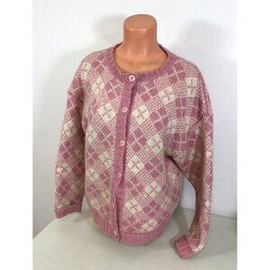 Vintage Plaid Mohair Cardigan Womens Medium